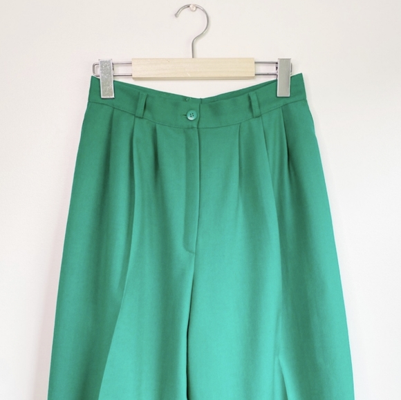 VINTAGE MR.JAX Pure Virgin Wool Green Trousers - Picture 3 of 6